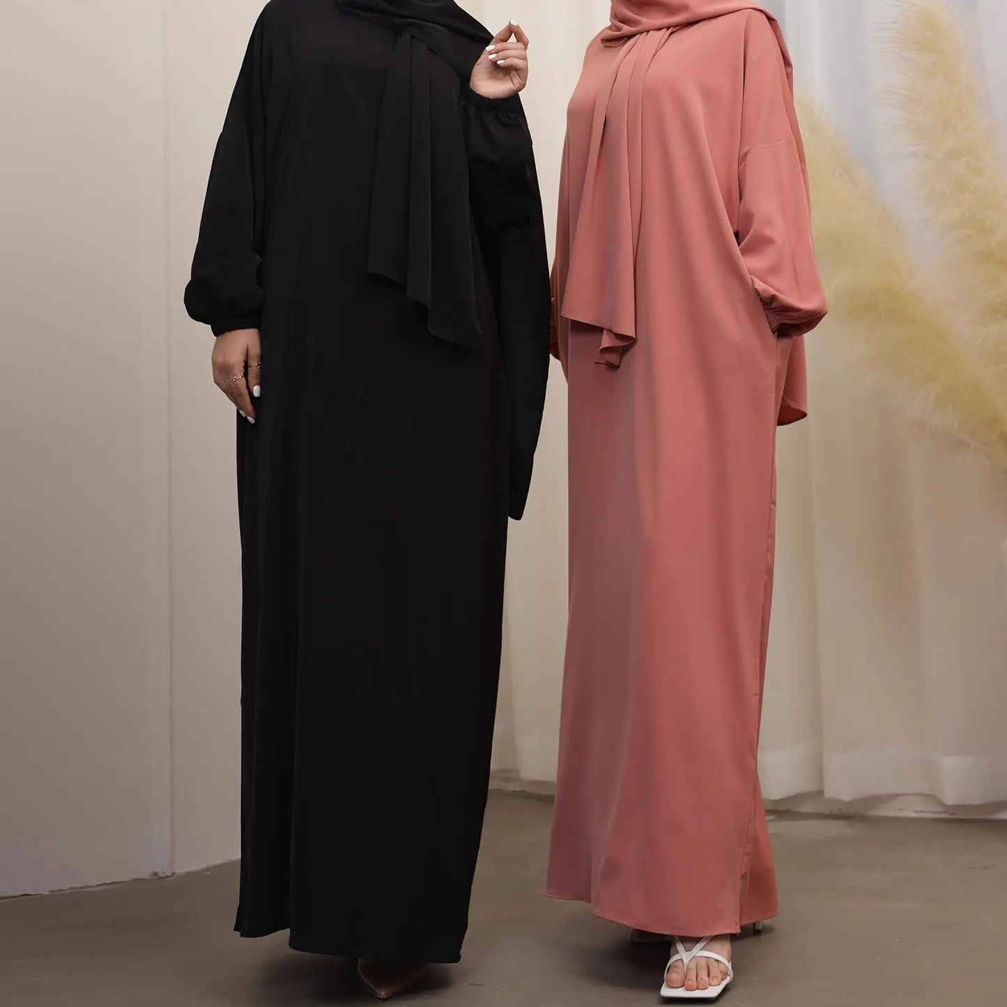 Autumn Hooded Abaya Dress with Headscarf – Dubai Style