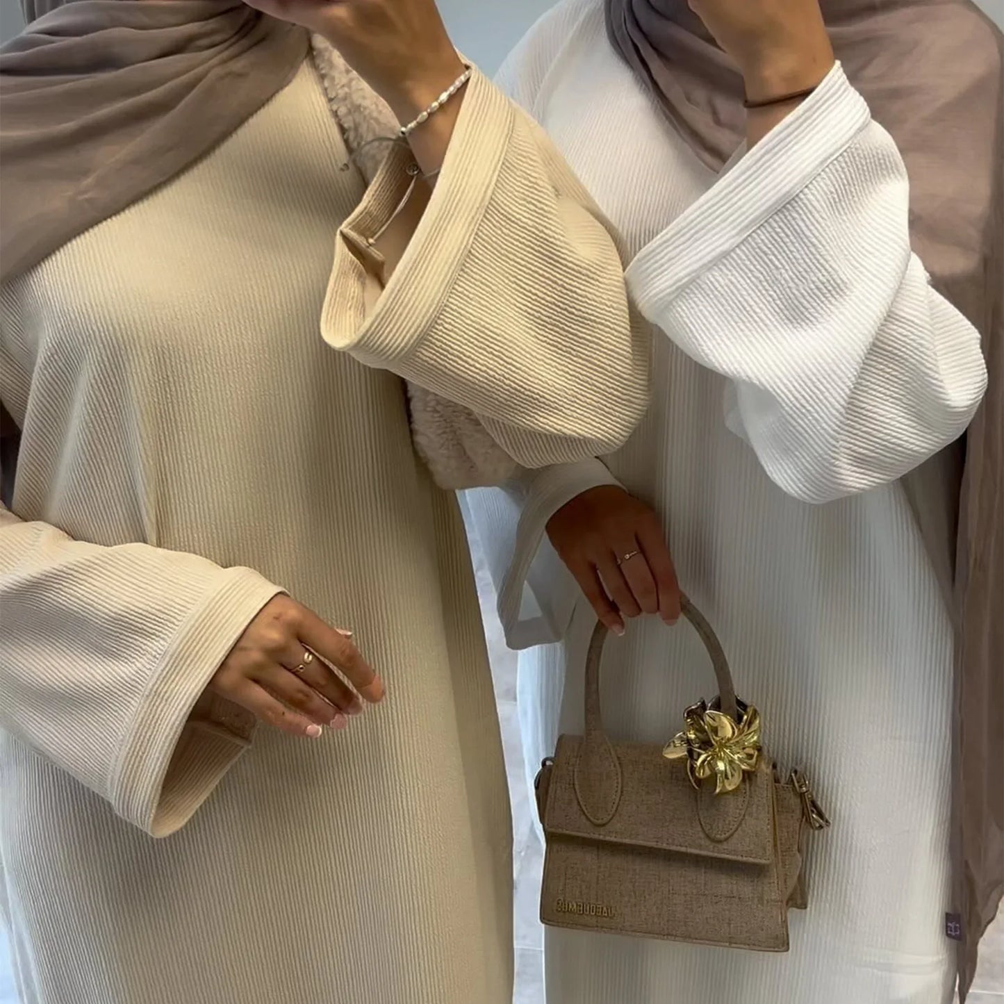 Corduroy Winter Abaya – Modest Coat Dress for Women
