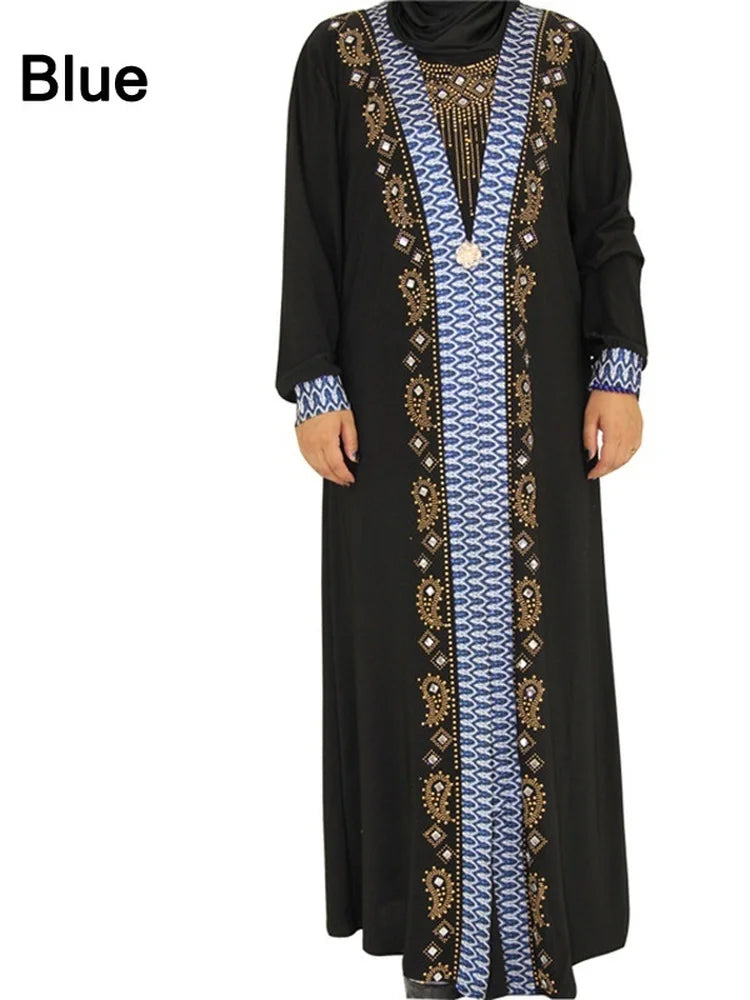 Elegant Sequin Kaftan Abaya – Dubai-Inspired Maxi Dress for Muslim Women | Perfect for Eid & Special Occasions
