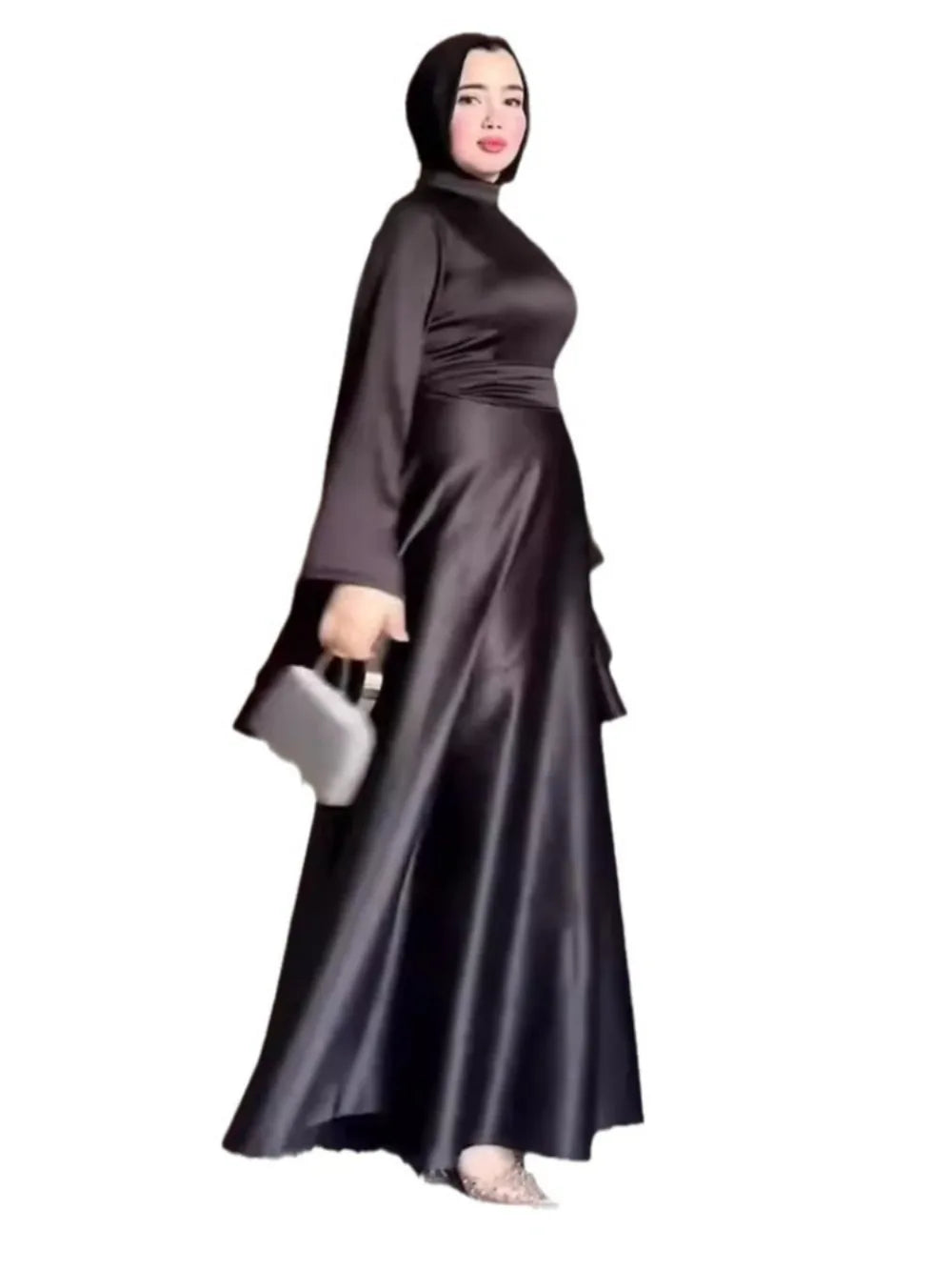 Dubai Style Abaya – Elegant Flared Sleeves & Belted Waist